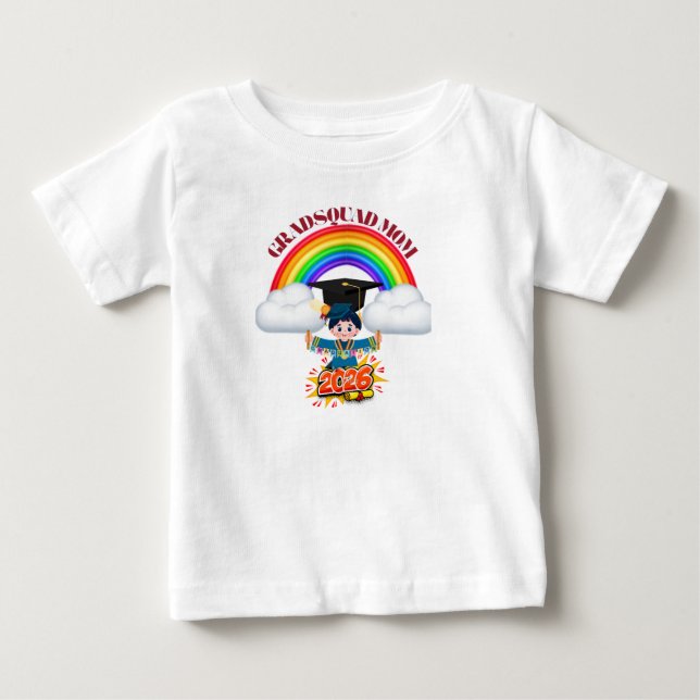 T-shirt Pour Bébé Proud Mom Grad Squad 2026 (Devant)