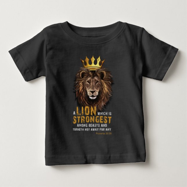 T-shirt Pour Bébé Proverbes 30:30 KJV Bible Citation (Devant)