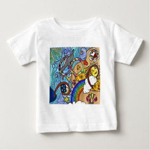 T-shirt Pour Bébé Psychédélique des années 60 rétro à la plage Vêtem