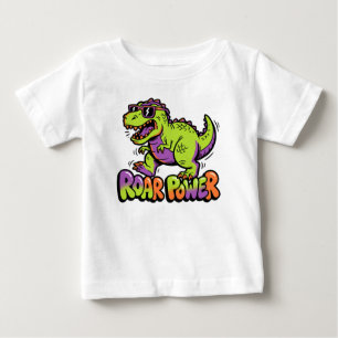 T-shirt Pour Bébé Puissance Rugissement T-Rex Dinosaure Cool
