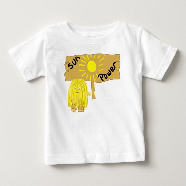 T-shirt Pour Bébé Puissance solaire jaune (Devant)
