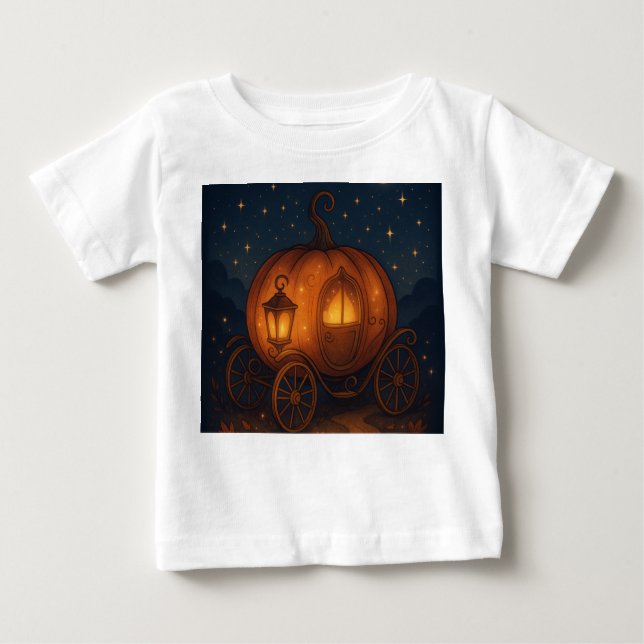 T-shirt Pour Bébé Pumpkin Carriage Dreams – Fairy Tale Halloween Kid (Devant)