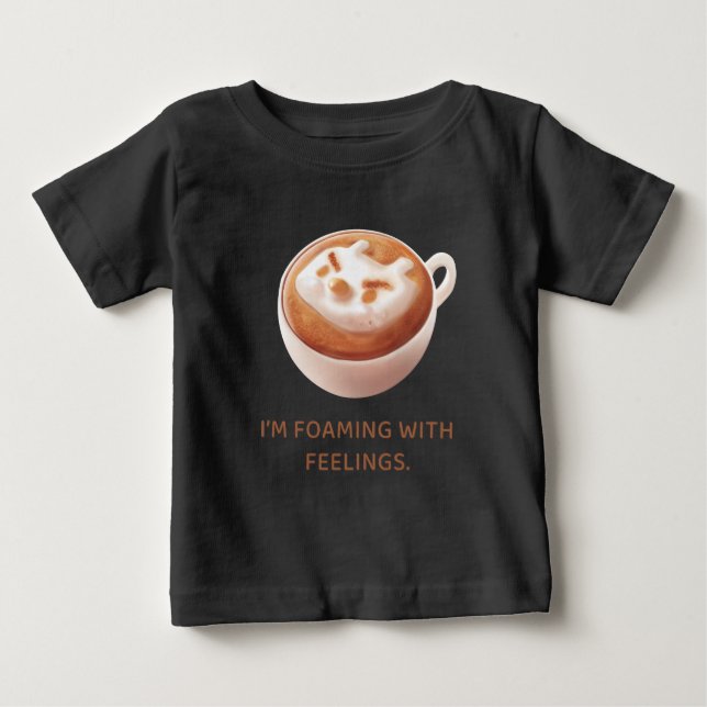 T-shirt Pour Bébé Pun café : Iron T mousse avec des sentiments Art (Devant)