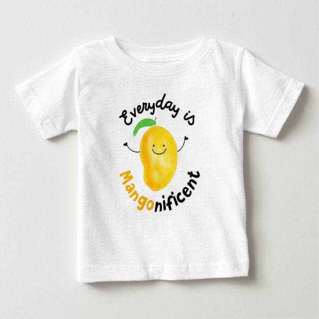 T-shirt Pour Bébé Pun Mango Positif - Chaque jour est Mangonificent (Devant)