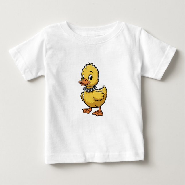 T-shirt Pour Bébé Punk Duckling – Funny Rebel Animal Art (Devant)