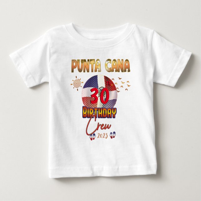T-shirt Pour Bébé Punta Cana République Dominicaine Anniversaire cor (Devant)