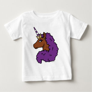 T-shirt Pour Bébé Purple Afro Unicorn