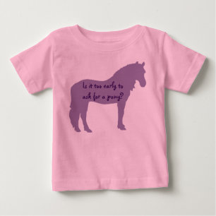 T-shirt Pour Bébé Purple Baby veut le poney