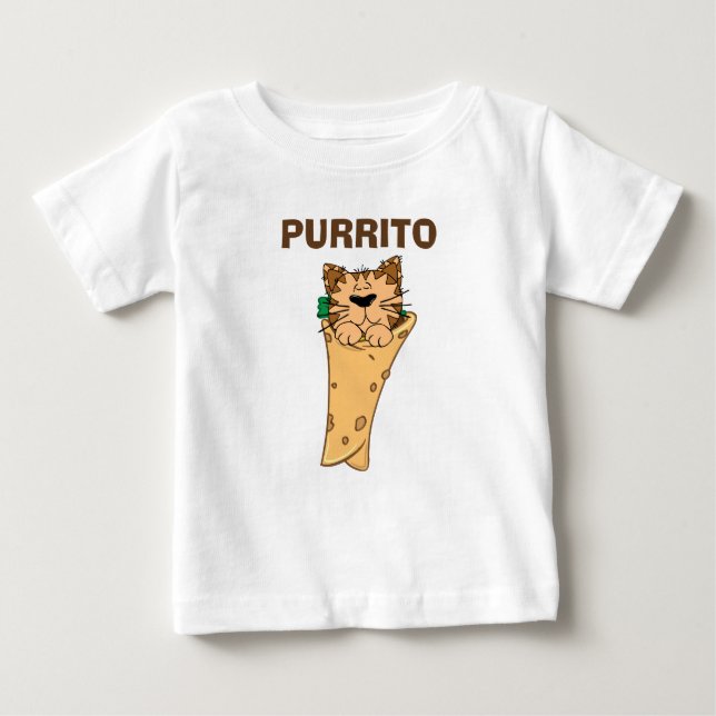 T-SHIRT POUR BÉBÉ PURRITO BURRITO MEXICAN CAT (Devant)