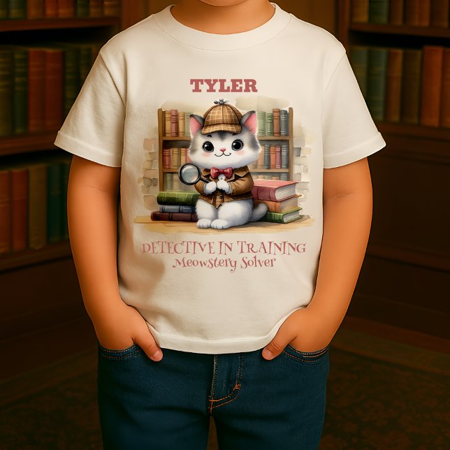 T-shirt Pour Bébé Purrlock Holmes Bookish Toddler (Purrlock Kitten in situ front toddler t-shirt)