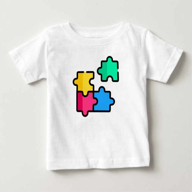 T-shirt Pour Bébé puzzle (Devant)