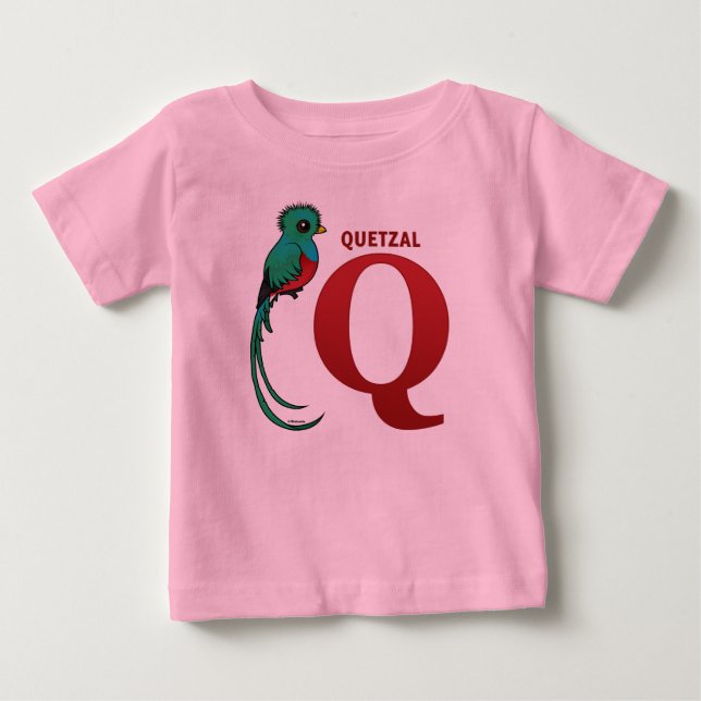 T-shirt Pour Bébé Q pour Quetzal (Devant)