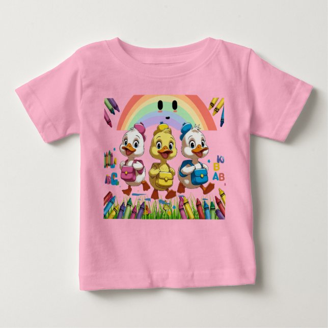 T-shirt Pour Bébé "Quacking into Kindergarten!" – Cute Duck Back-to- (Devant)