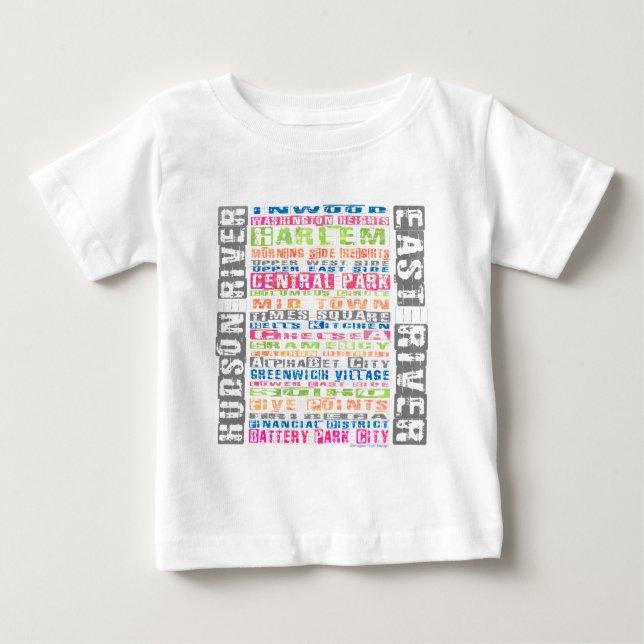 T-shirt Pour Bébé Quartiers NYC Arc-en-ciel (Devant)