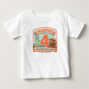 T-shirt Pour Bébé Quatre mois autour du monde