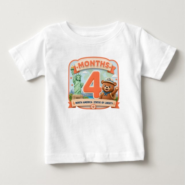 T-shirt Pour Bébé Quatre mois autour du monde (Devant)