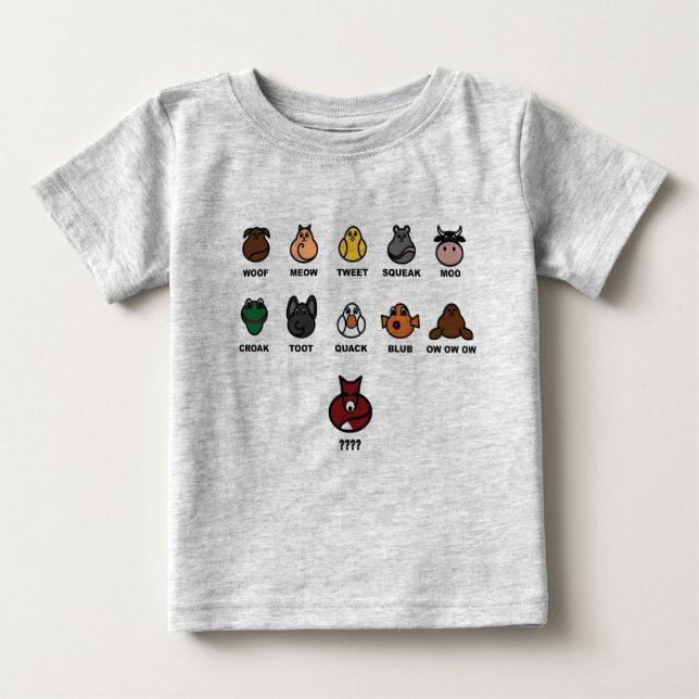 T-shirt Pour Bébé Que dit le renard ? (Devant)