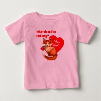 T-shirt Pour Bébé Que dit le renard qui vous aime coeur