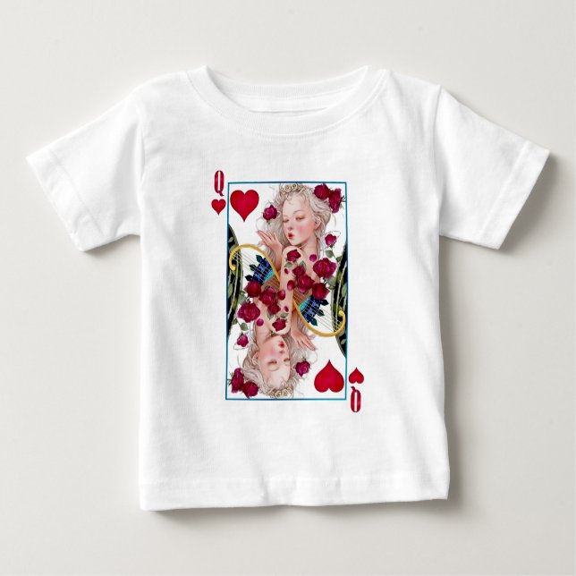 T-shirt Pour Bébé Queen of Hearts Surdimensionné Graphisme, Jouer de (Devant)