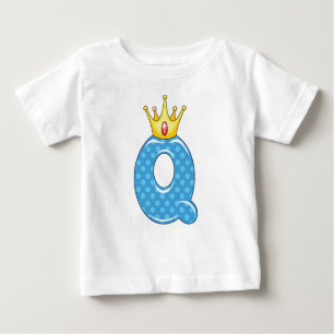 T-shirt Pour Bébé Queen - Q Alphabet avec couronne
