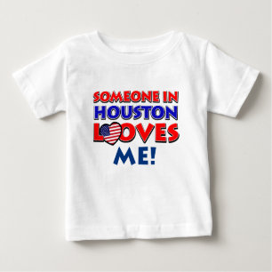 T-shirt Pour Bébé Quelqu'un à HOUSTON m'aime