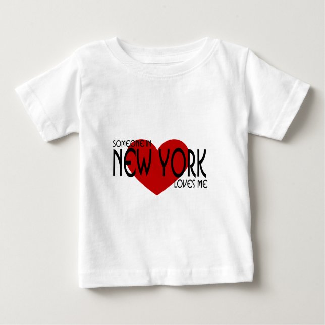 T-shirt Pour Bébé Quelqu'un à New York m'aime (Devant)