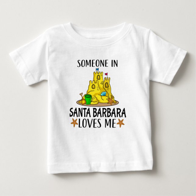 T-shirt Pour Bébé Quelqu'un à Père Noël Barbara m'aime (Devant)
