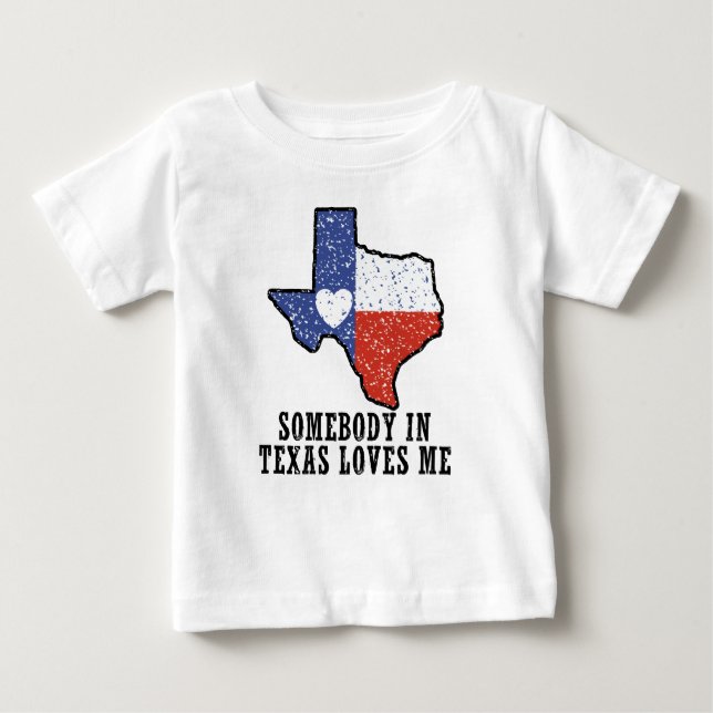 T-shirt Pour Bébé Quelqu'Un Au Texas M'Aime (Devant)