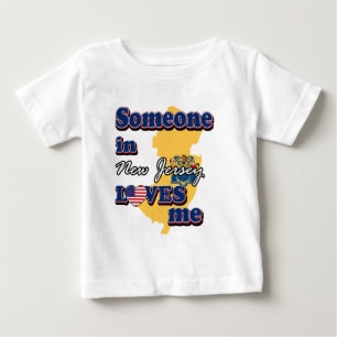 T-shirt Pour Bébé Quelqu'un dans le New Jersey m'aime