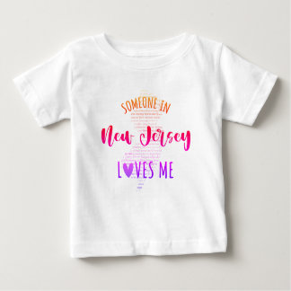 T-shirt Pour Bébé Quelqu'Un Dans Le New Jersey M'Aime Carte Baby T-s