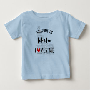 T-shirt Pour Bébé Quelqu'Un Dans L'Idaho M'Aime Carte T-shirt Bébé