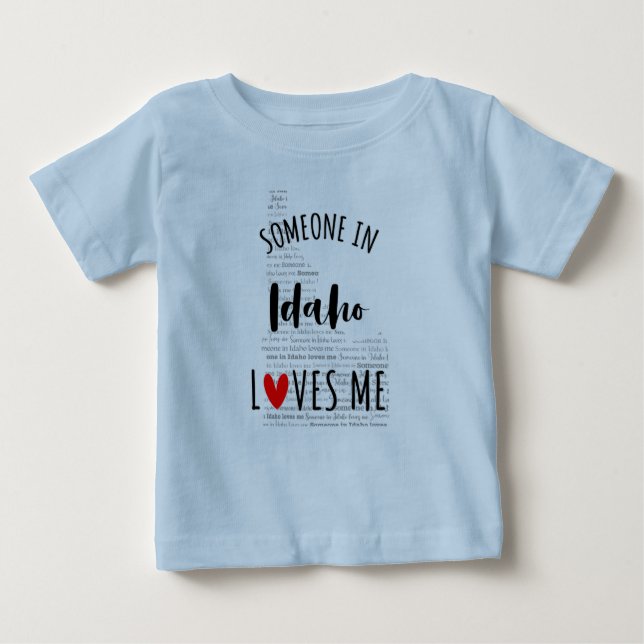 T-shirt Pour Bébé Quelqu'Un Dans L'Idaho M'Aime Carte T-shirt Bébé (Devant)