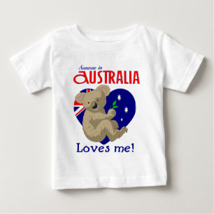 T-shirt Pour Bébé Quelqu'un en Australie m'aime koala