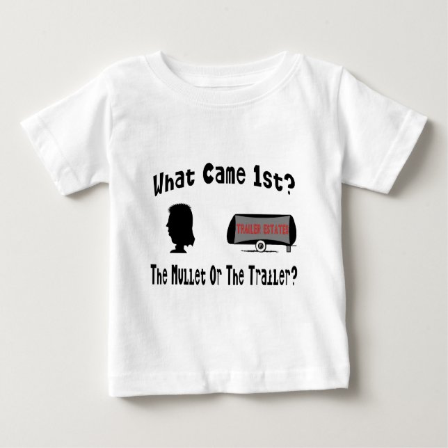 T-shirt Pour Bébé Qu'est venu ęr ?  Le mulet ou la remorque ? (Devant)