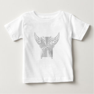T-shirt Pour Bébé Queue ronde papillon stylisée, effet bossé