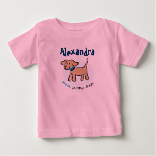 T-shirt Pour Bébé Qui aime des chiots ?