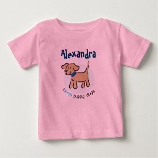 T-shirt Pour Bébé Qui aime des chiots ?