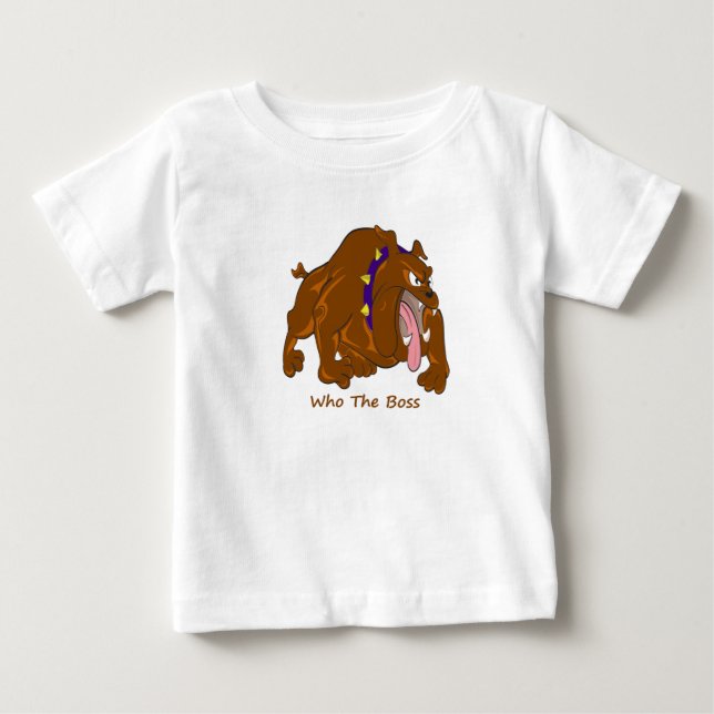 T-shirt Pour Bébé Qui est le patron. (Devant)