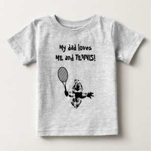 T-shirt Pour Bébé Quokka avec raquette de tennis et texte
