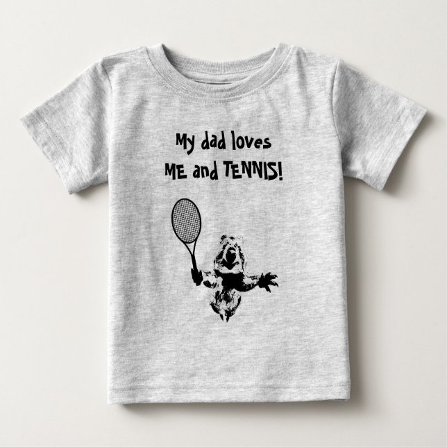 T-shirt Pour Bébé Quokka avec raquette de tennis et texte (Devant)
