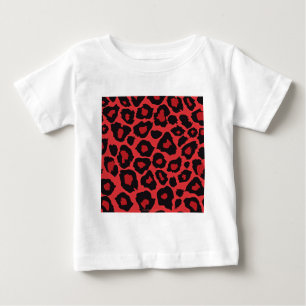 T-shirt Pour Bébé RAB Rockabilly Empreinte de léopard Rouge Noir