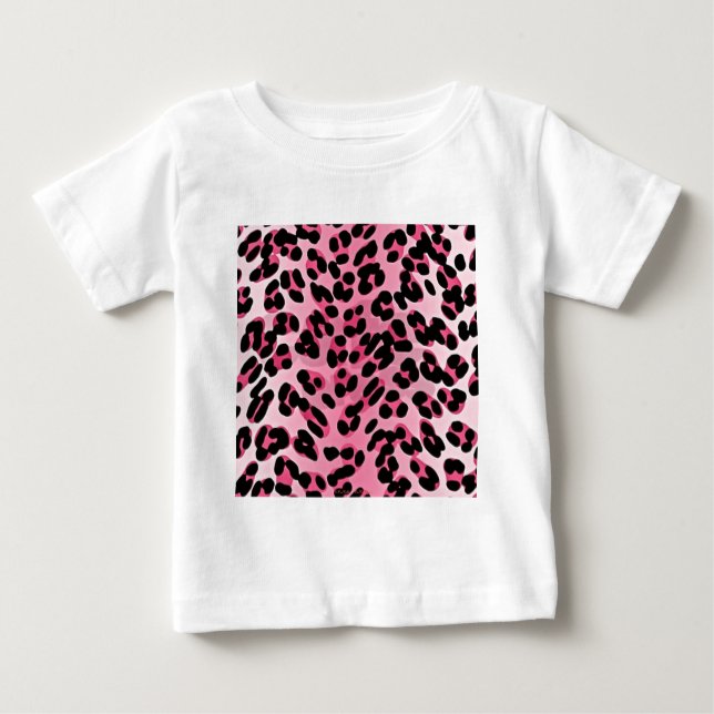 T-shirt Pour Bébé RAB Rockabilly Pink Cheetah Imprimer (Devant)