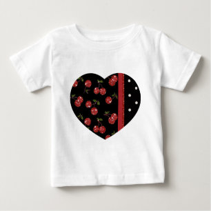 T-shirt Pour Bébé RAB Rockabilly très cerise cerises Noir