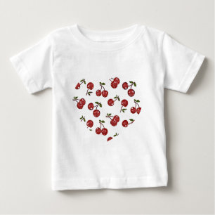 T-shirt Pour Bébé RAB Rockabilly très cerise cerises sur blanc