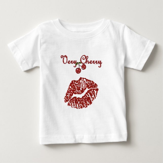 T-shirt Pour Bébé RAB Rockabilly très Cherry Kiss (Devant)