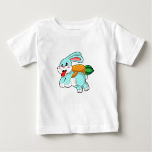 T-shirt Pour Bébé Rabbit avec carotte comme fusée