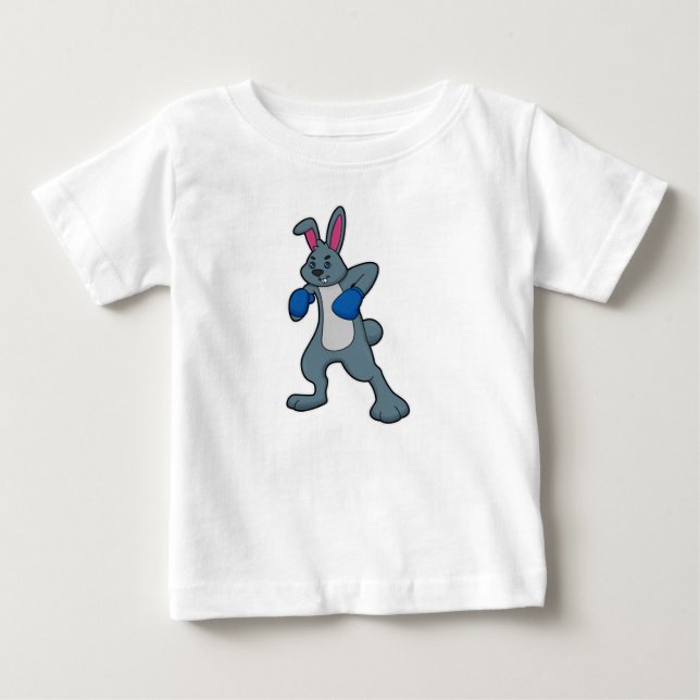 T-shirt Pour Bébé Rabbit en boîte avec gants de boxe (Devant)