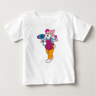 T-shirt Pour Bébé Rabbit en coiffeur avec sèche-cheveux & peigne