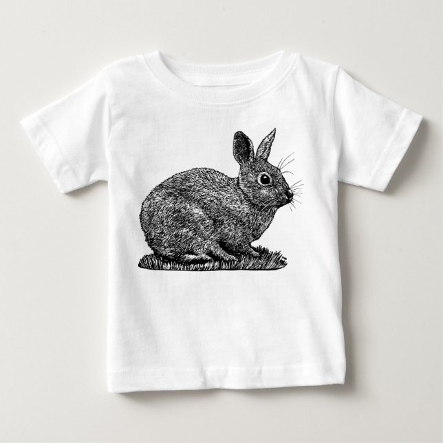 T-shirt Pour Bébé Rabbit - Stylet et dessin style encre (Devant)