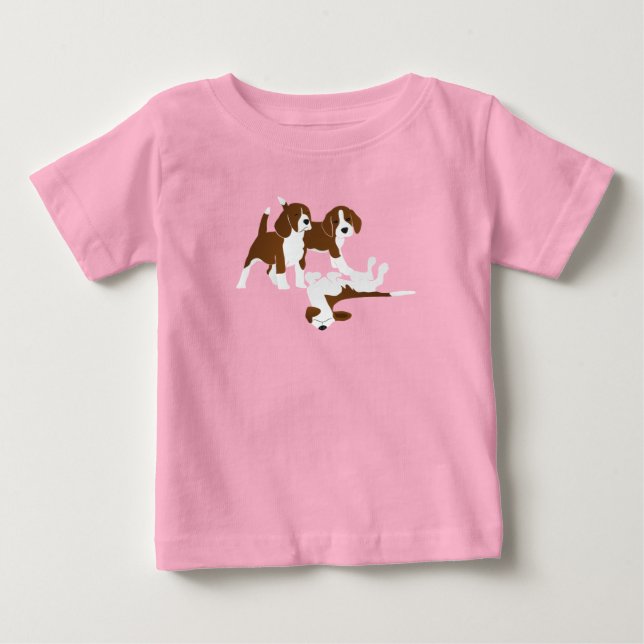 T-shirt Pour Bébé race de chien beagle (Devant)